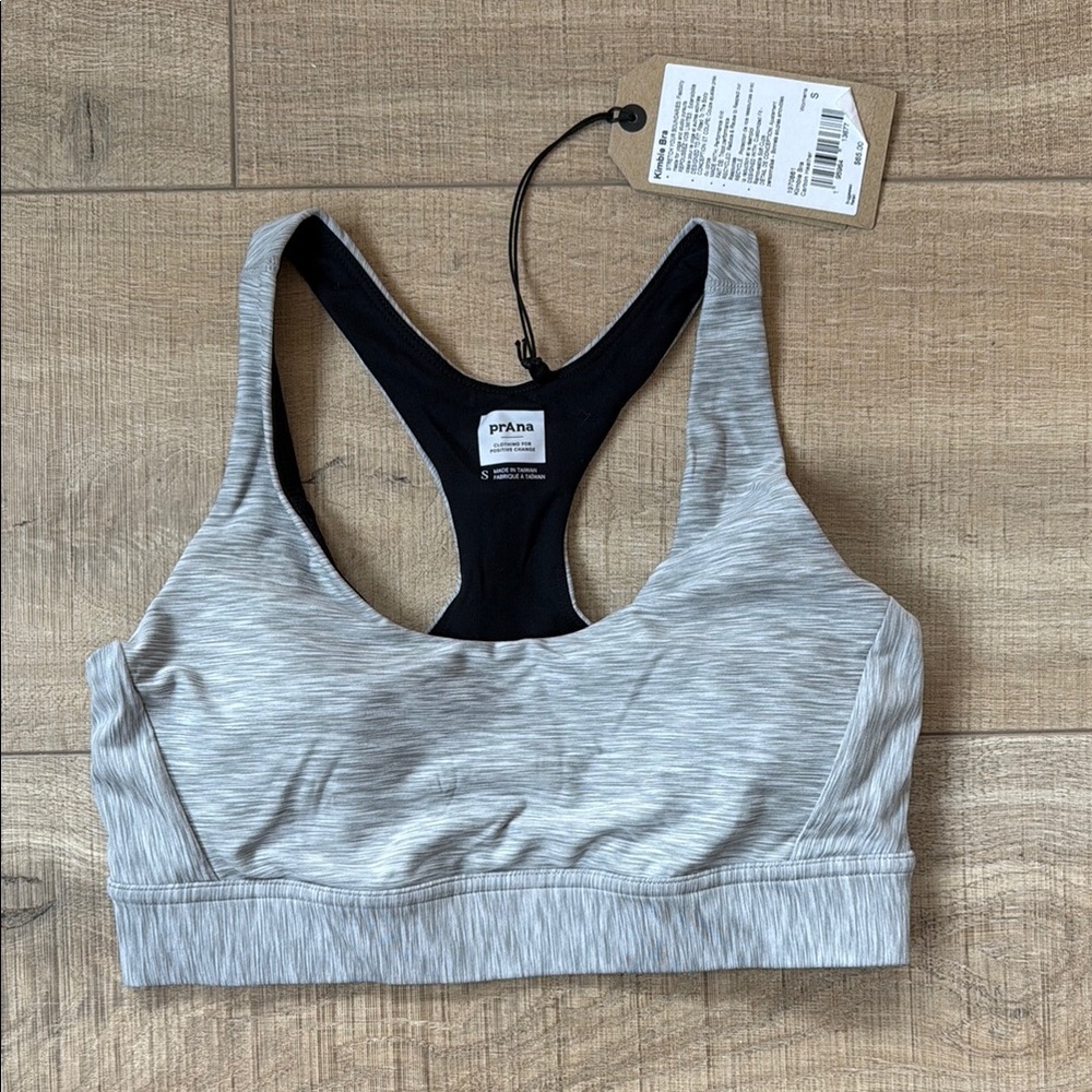 Prana Kimble Gray Sports Bra with Racerback
